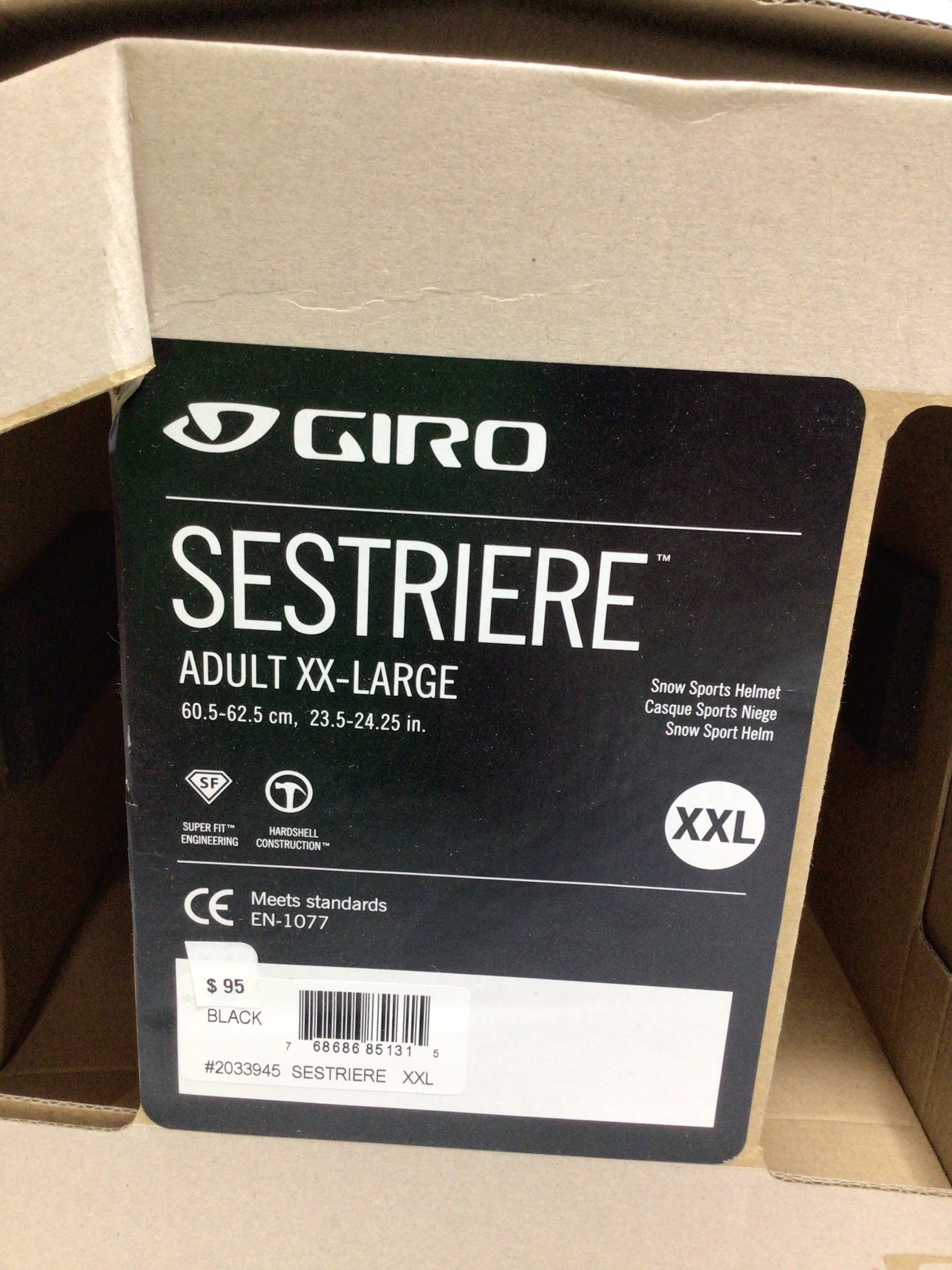 Giro Sestriere Race Snow Helmet #2033945, Adult Black XXL (8097899380974)